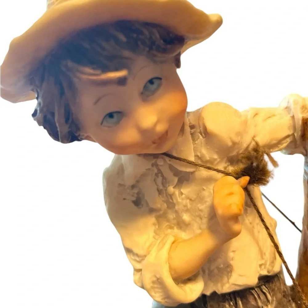 Giuseppe Armani Porcelain Figurine Boy Stomping Grapes Signed